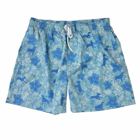 SOUTHERN PROPER Sky Blue Floral Dog Print Men's XL Drawstring‎ Waist EUC - Picture 1 of 6